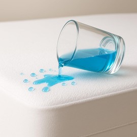 Archiletto Double Waterproof Waxed Mattress Protector Fitted Sheet 160 x 190 cm 180 x 200 cm Mite Proof and Hypoallergenic Quiet Washable 1 Piece