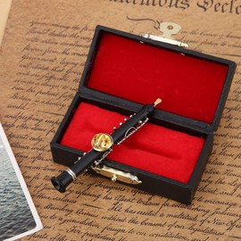 Oboe Shape Mini Pin Brooch Shape Design Musical Instrument Miniature Fashion Brooch with Velvet Lined Instrument Case Creative Musical Instruments Craft Clothing Decoration Gift for Friend Family
