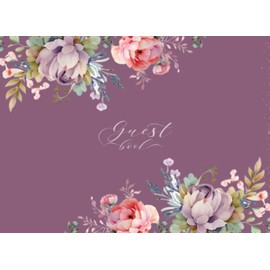 Guest Book: Purple Gold Floral Guest Book for Wedding Reception, Bridal Shower, Anniversary, Birthday Party, Airbnb, Holiday Vacation Home, ... Lined Pages (Guest Book Keepsake Gifts)