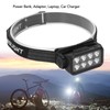 LED Headlamp Motion Sensing IPX4 Waterproof 5 Gears Rotatable USB