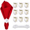 100 Pieces Christmas Paper Napkin Rings Xmas Silver Snowflake Napkin Ring Holder Holiday Napkins Band for Winter Wonderland Home Kitchen Dining Table Dinner Wedding Party Supplies Tableware Decoration