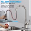 Single Handle High Arc Brushed Nickel Pull Out Kitchen Faucet,