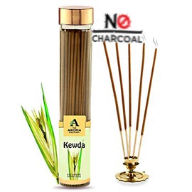 The Aroma Factory Kewda Agarbatti for Pooja Luxury Incense Sticks Low and Zero Charcoal Premium and Fresh Fragrance for Home Meditation (Bottle Pack of 1 100g)