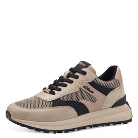 s.Oliver Women's Flat Trainers with Laces, Sporty, Black / beige