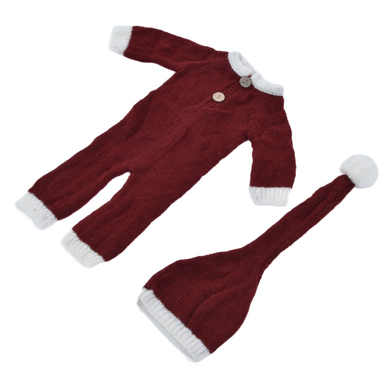 Breathable Baby Photography Photo Props Set Soft Mohair Jumpsuits Hat