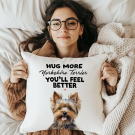 Poecinvi Yorkshire Terrier Dog Pillow Covers 18x18 Double-Sided, Yorkshire Terrier Gifts, Dog Mom Lovers Owners Gifts for Women Throw Pillow Covers for Couch Bed Home Bedroom Living Room Decor