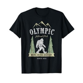 Olympic National Park Shirt Vintage Bigfoot Washington Gift T-Shirt