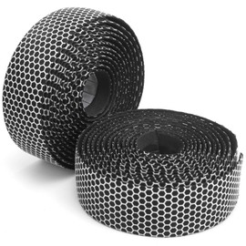 Bicycle Bar Tape 1 Pair PU EVA Road Bike Handlebar Tape Cycling Handle Wrap Non-Slip Bike Handlebar Tape Comfortable Bicycle Burlap Shock Absorption for Road Bike Bicycle (Black, White)