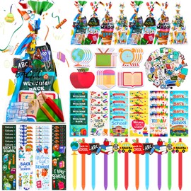 Saypacck 194 Pcs Back to School Stationery Set for Students First Day of School Essentials Includes Gift Bags Notebook Sticker Ballpoint Pen Bookmark for Classroom Gifts Rewards Prize Favors Supplies