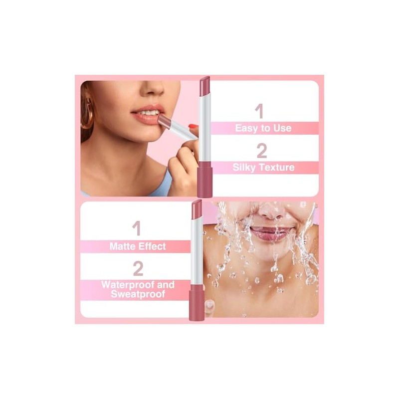 4 PCS Labiales, Balsamo Labial, Labial Hidratante, Mate Lápiz Labials,