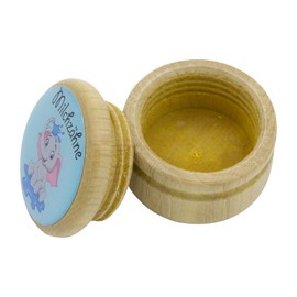 GICO Milk Tooth Box, Tooth Box, Milk Teeth, Picture Box with Various Motifs, Made of Wood, for Boys and Girls, with Screw Cap, 44 mm (Elephant)