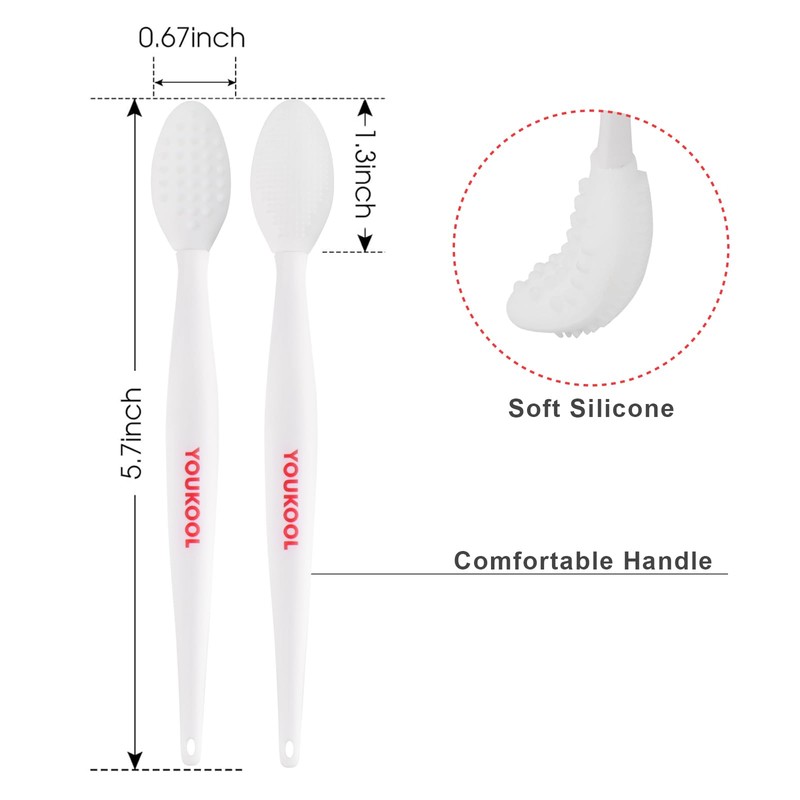 Lip Scrub Brush,Double-Sided Silicone Exfoliating Lip Brush Tool for Smoother