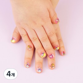 Bonbong Friends Nail Friends Bonbong Stick-on nail polish for kids ages 3 to 7, heart rabbit, 4 pieces / 봉봉프렌즈 네일프랜즈봉봉 3~7세 키즈용 붙이는 매니큐어, 하트래빗, 4개