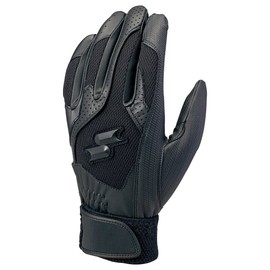 SSK BG3004W Baseball Batting Gloves, For High School Baseball, Both Hands, Black, L