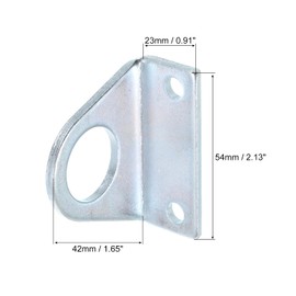 PATIKIL Pneumatic Cylinder Mounting Bracket, 4 Pack Silver Metal Surface Mount LB Bracket for 20mm 25mm Cylinder Diameter