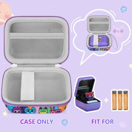 Leayjeen Hard Carrying Case Compatible with Bitzee Interactive Toy Digital Pet and Bitzee Virtual Electronic Pets Accessories, Pattern Elements Adapted to Bitzee (Case Only)-Purple
