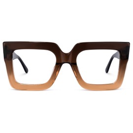 Zeelool Stylish Thick Oversized Square Blue Light Blocking Glasses for Women 100% UV400 Protection Brandon VFP0306, Vfp0306-12 Dark-blue, Oversized