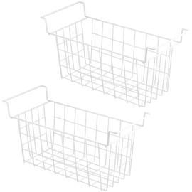Homics Chest Freezer Baskets 15.5 Inch, Chest Freezer Organizer Bins Metal Wire Storage Baskets with Hanging Handles for Deep Freezer, Set of 2