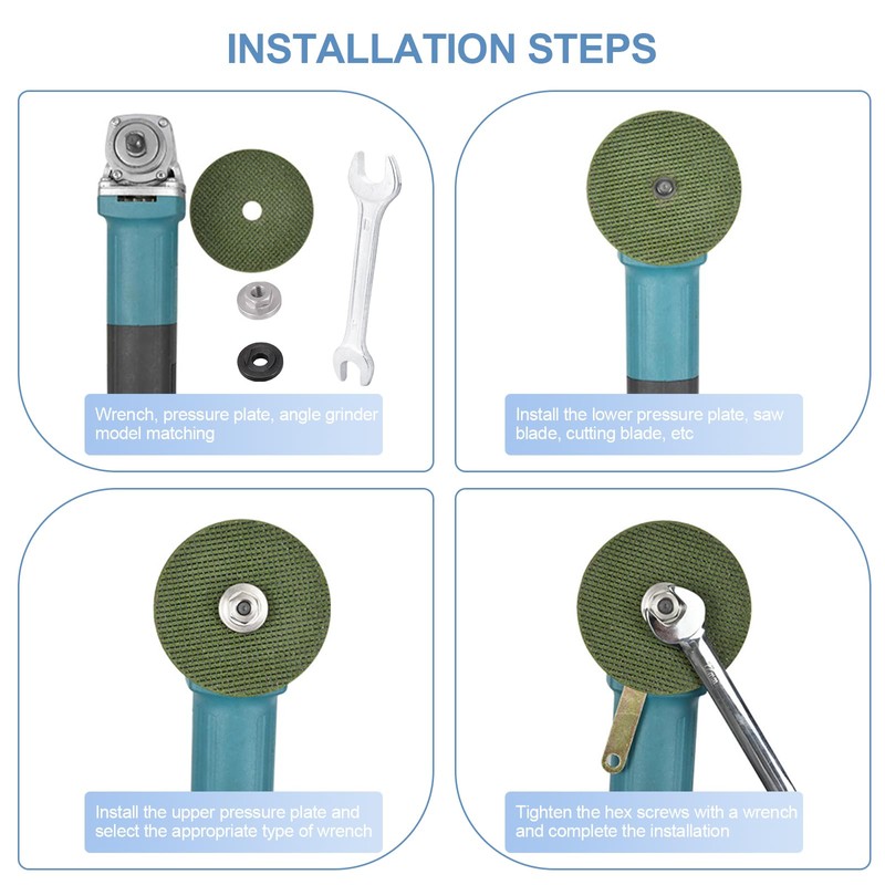 Yuhtech Angle Grinder Spare Part Round Clamp Inner Outer Flange,