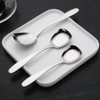GSHLLO 4 Pcs Stainless Steel Square Spoon Flat Yogurt Spoon