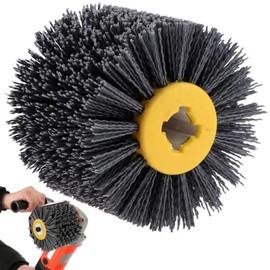 Sanding Brushes: 80 Grit, 100 mm Width - 120 mm Diameter | Suitable for Sanding Roller, Nylon Brush for Satin Machine, Black Abrasive Brush, Bristle Brush, Grit Brush, Wire Drawing Wheel Brush,