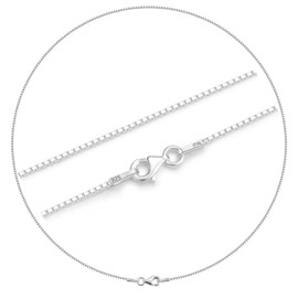 Sterling Silver Necklace Box Chain 1mm Sterling Silver Chain for Women 20 Inch,Dainty Silver Necklace Chain for Women Thin, Real 925 Sterling Silver Chains Necklaces for Women