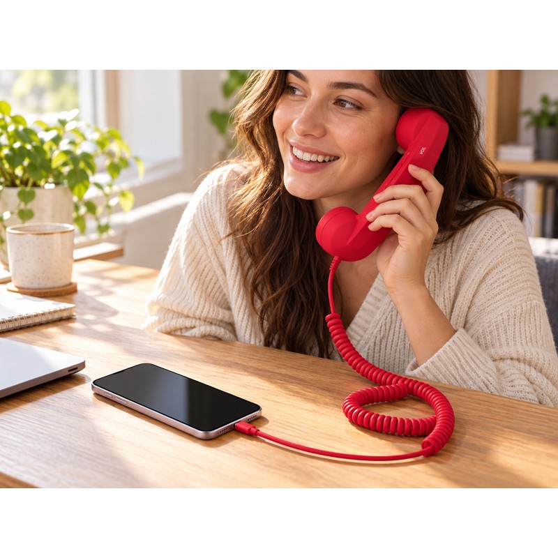 USB-C Retro Telephone Handset for Mobile Calls – Plug-and-Play Wired