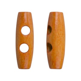 Pack of 100 Toggle Buttons Wood Brown, 2 Holes Toggle Buttons Made of Real Olive Wood Toggle Oval Manufacture Wooden Buttons, Coat Buttons Horn Toggle Sewing Buttons for Coat Jacket Sewing Craft DIY