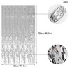 CCINEE Foil Fringe Backdrop Curtain Silver Metallic Tinsel Decorative Door