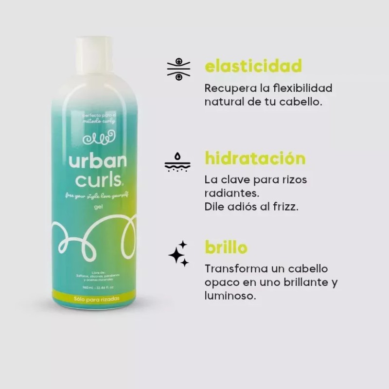 Urban Curls Kit Crema Y Gel Para Cabello + Regalo