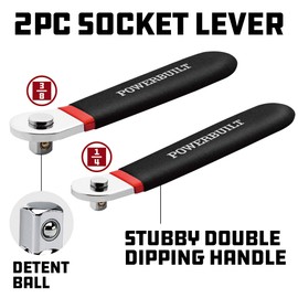 Powerbuilt 2 Piece Socket Levers, 1/4-Inch and 3/8-Inch Drive, Extra Low Profile, Non-Ratcheting, Boats, RV, Off Road Vehicle - 940009