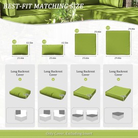 Tounosnt 9Pcs Outdoor Chair Cushions Covers Waterproof Anti-Fading for 5 Pack Patio Set Cushion Slipcovers, Outdoor Furniture Protector Cover Replacement(Cover Only)