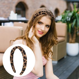 Tyqour 3PCS Leopard Padded Headband Thick Head Band Cheetah Print Headband Cute Headbands for Women Wide Chiffon Hair Accessories Non-Slip Comfortable for Daily Wear