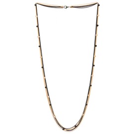 Black Gold Multi-Strand Long Chains Statement Necklace with Crystal Beads Charms Pendant, Dress Prom(CA)