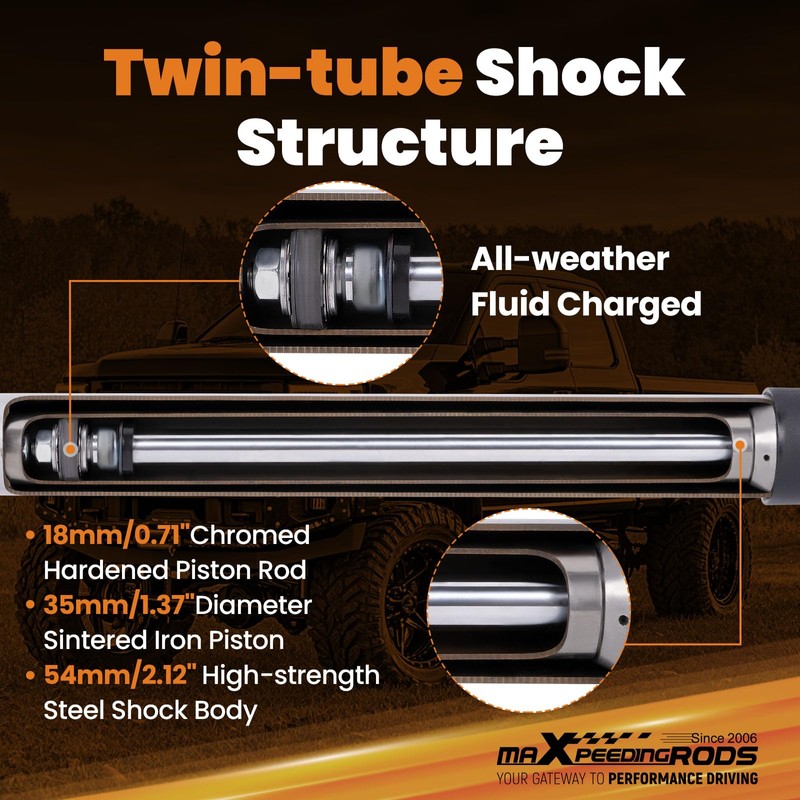 maXpeedingrods Dual Steering Stabilizer for 2-8" Lift F-250 F-350 4WD