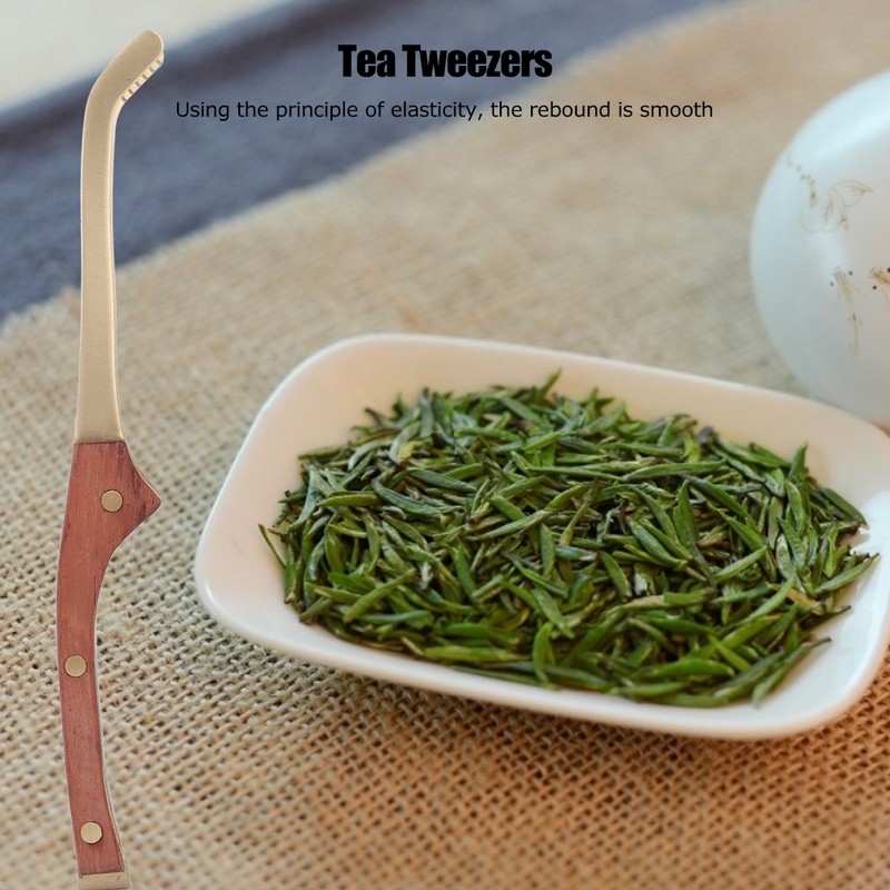 Antihot Wood Copper Tea Clip NonSlip Tea Set Tweezers Tea