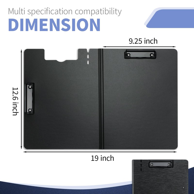 WORPSON Clipboard Folder, with Dual Metal Clips, Embossed-Texture, Folding 360°