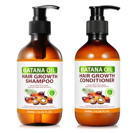 Batana Oil Shampoo and Conditioner for Hair Growth, Anti-Thinning & Deep Moisturizing Cleanses and Helps Strengthen Weak and Brittle Hair for Women Men