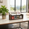 Mail Organizer Countertop, Rustic Farmhouse 2-Slot Wood & Iron Mail