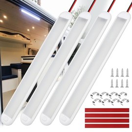 RVZONE 12V LED Interior Light Bar 120LEDs 1800LM 8W DC Frosted 12 Volt led Strip Lights with ON/Off Switch 12v led Light Enclosed Trailer Truck Interi
