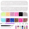 Glarks 4403pcs Rhinestone Gems and Flat Back Pearl Set, 2MM