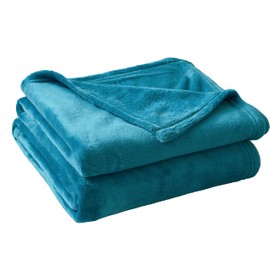 KANGZHIJING Camping Throw Blanket- Cozy Flannel Blankets for All Seasons Suitable Bed, Couch, Sofa, Movie Night, and Travel- Peacock Green 50" x 60"