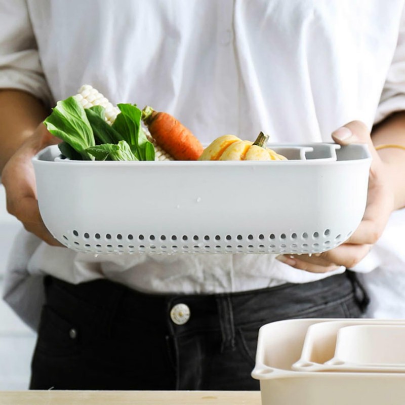3pcs Fruits & Vegetable Colander Set,2 in 1 Fruit Washing