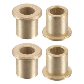 sourcing map Flange Sleeve Bearings 8mm Bore 12mm OD 15mm Length 16mm Flange Dia 2mm Flange Thickness Sintered Bronze Self-Lubricating Bushing 4pcs