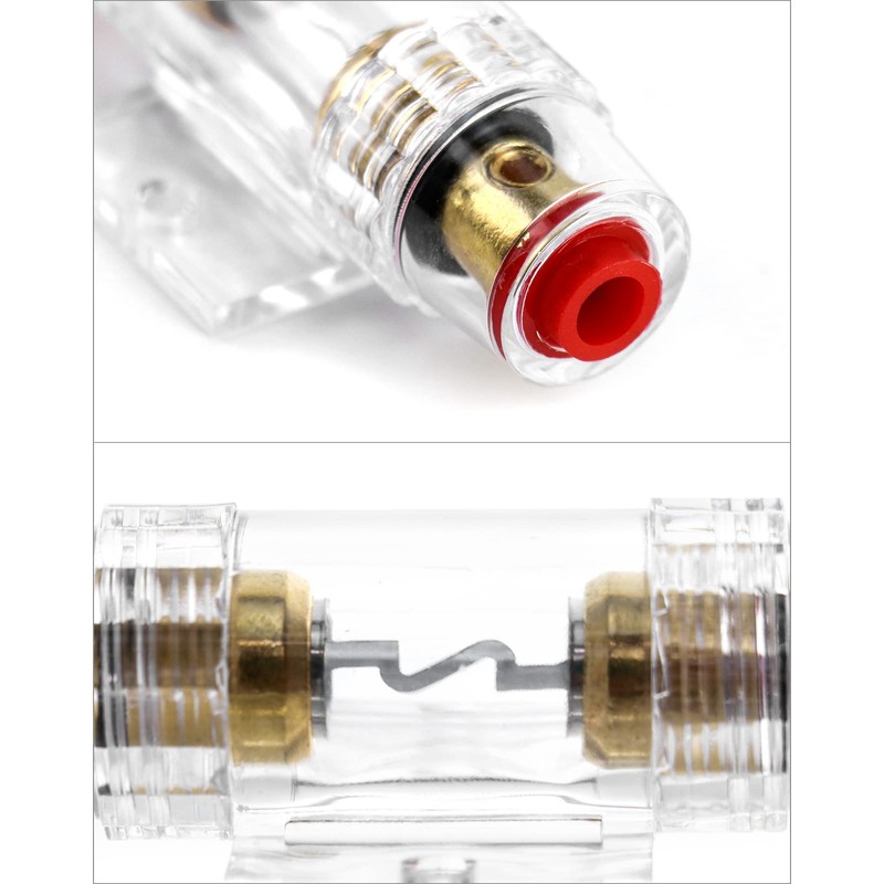 QWORK® 2 Pcs AGU In-line Fuse Holder 60A 12V-48V DC