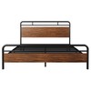 Allewie King Size Platform Bed Frame with Wooden Headboard and