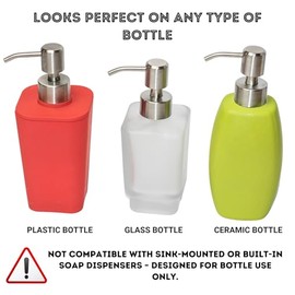 Kapitan - Cabezal dispensador de jabn de repuesto para estndar 28400 (26 mm - 28 mm, tamao de cuello, acabado cepillado de acero inoxidable           