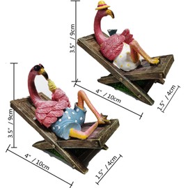 MUAMAX Pink Flamingo Garden Statues Flamingo Ornaments Small Flamingo Statue Summer Tropical Coastal Desk Decor Yard Art Ornament Housewarming Gifts Outdoor Patio Lawn Decorations