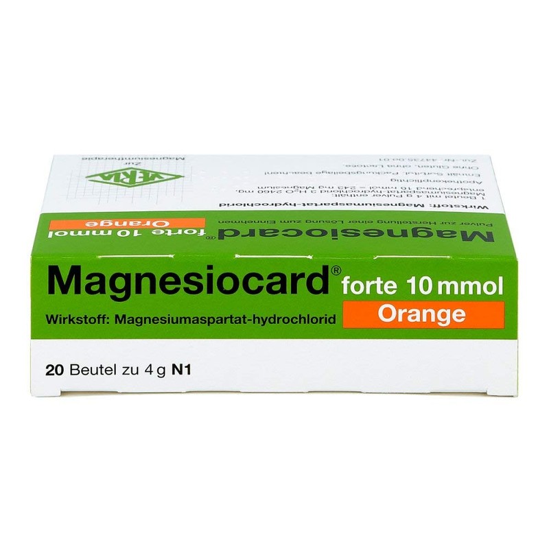 MAGNESIOCARD Forte 10 mmol Orange Plv.z.H.e.L.z.E. Pack of 20