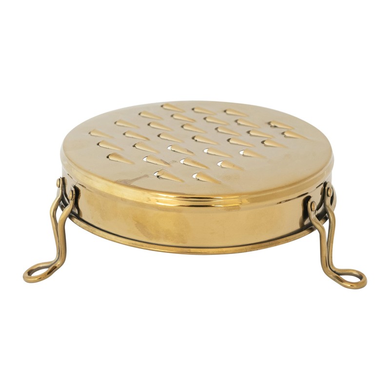 Creative Co-Op Round Stainless Steel Footed Grater, Gold Finish